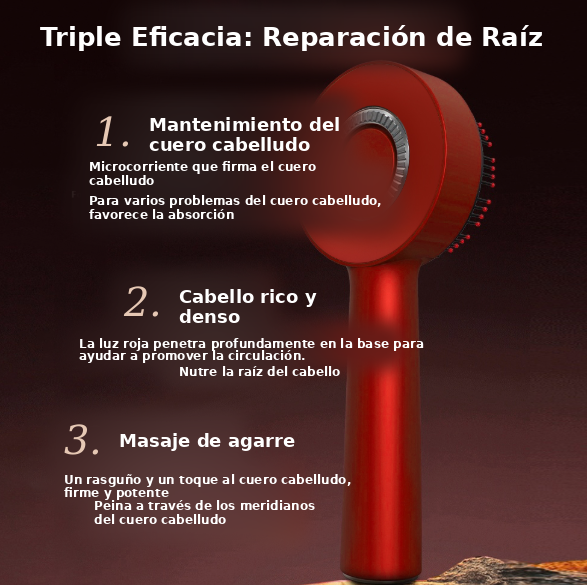 Cepillo de luz roja con dispensador de aceite